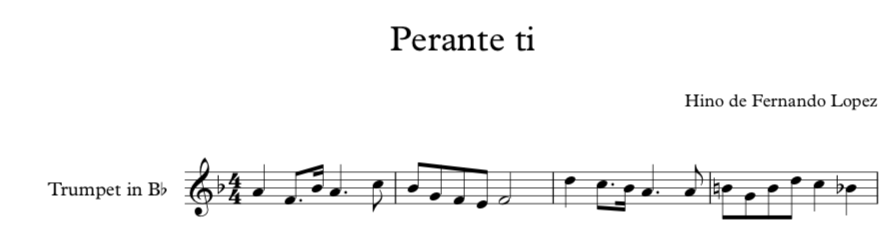 Partitura avulso Perante Ti