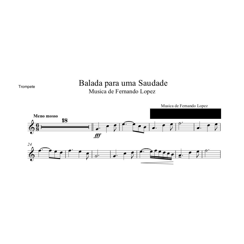 Partitura - Balada para uma saudade